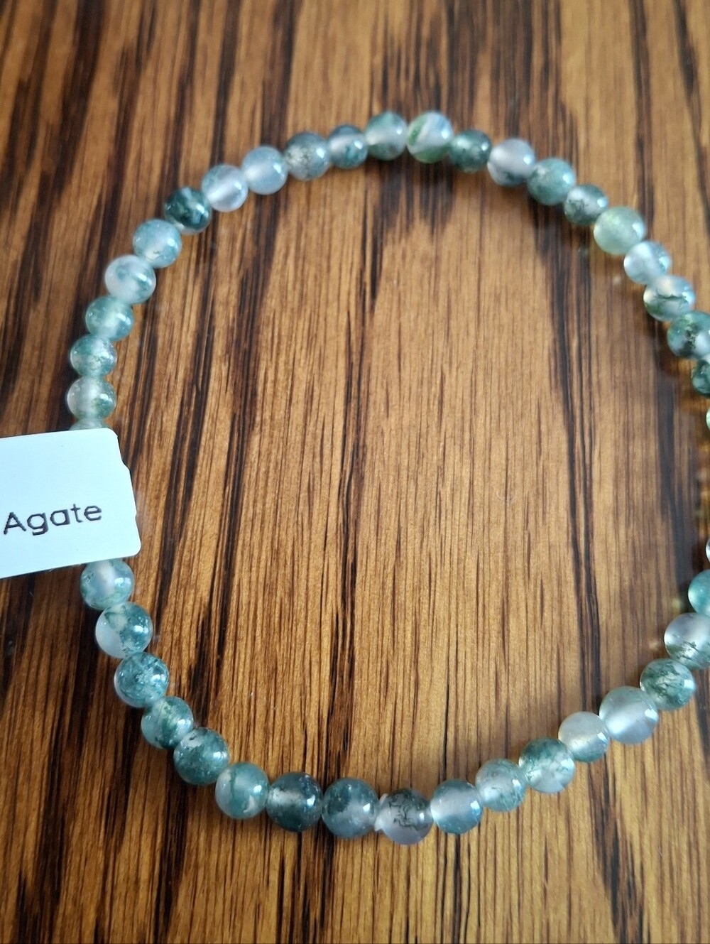 Moss Agate Natural 4mm Gemstone Stretch Bracelet